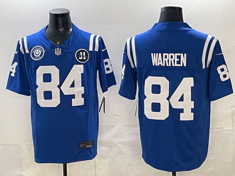 Men 2026 Indianapolis Colts #84 Warren Blue 3th generation Nike Limited NFL Jersey style 02->indianapolis colts->NFL Jersey